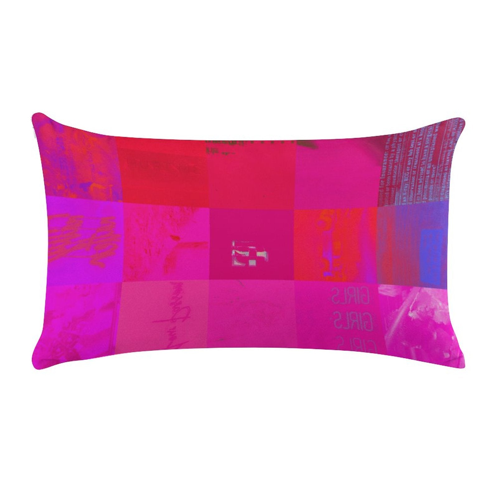 X-Ray Girls Glitch Art Grid Hot Pink Digital Distortion Ultra-soft Long Pillowcase