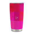 X-Ray Girls Glitch Art Grid Hot Pink Digital Distortion 20oz Insulated Stainless Steel Cup with Lid