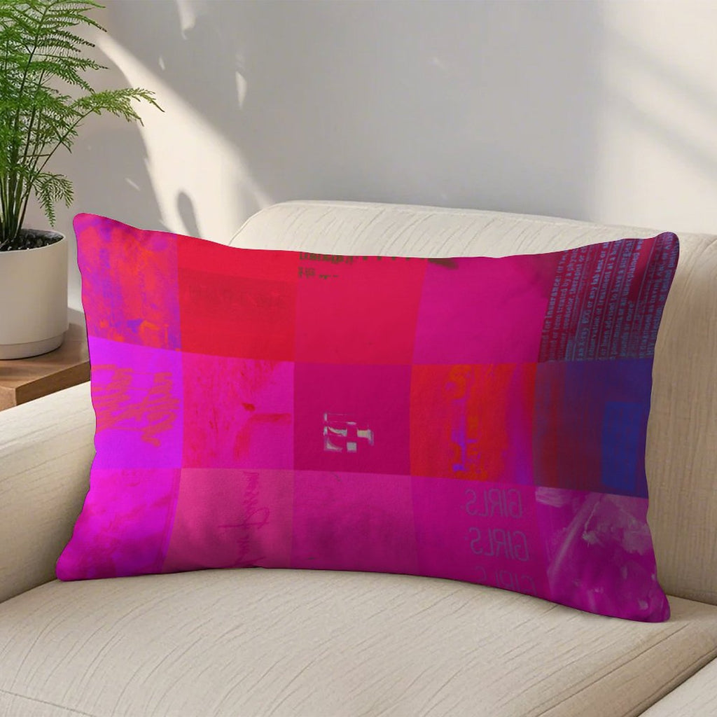 X-Ray Girls Glitch Art Grid Hot Pink Digital Distortion Ultra-soft Long Pillowcase