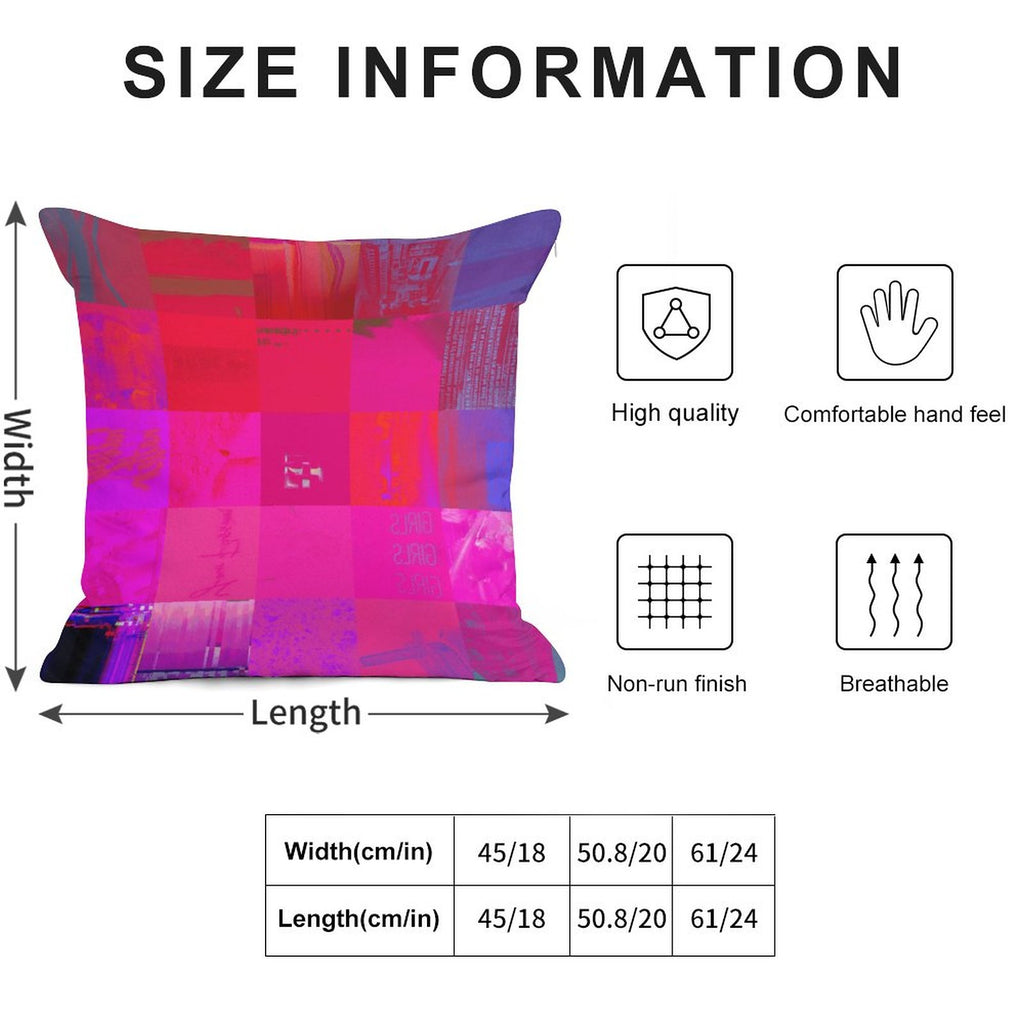 X-Ray Girls Glitch Art Grid Hot Pink Digital Distortion Velvet Pillowcase