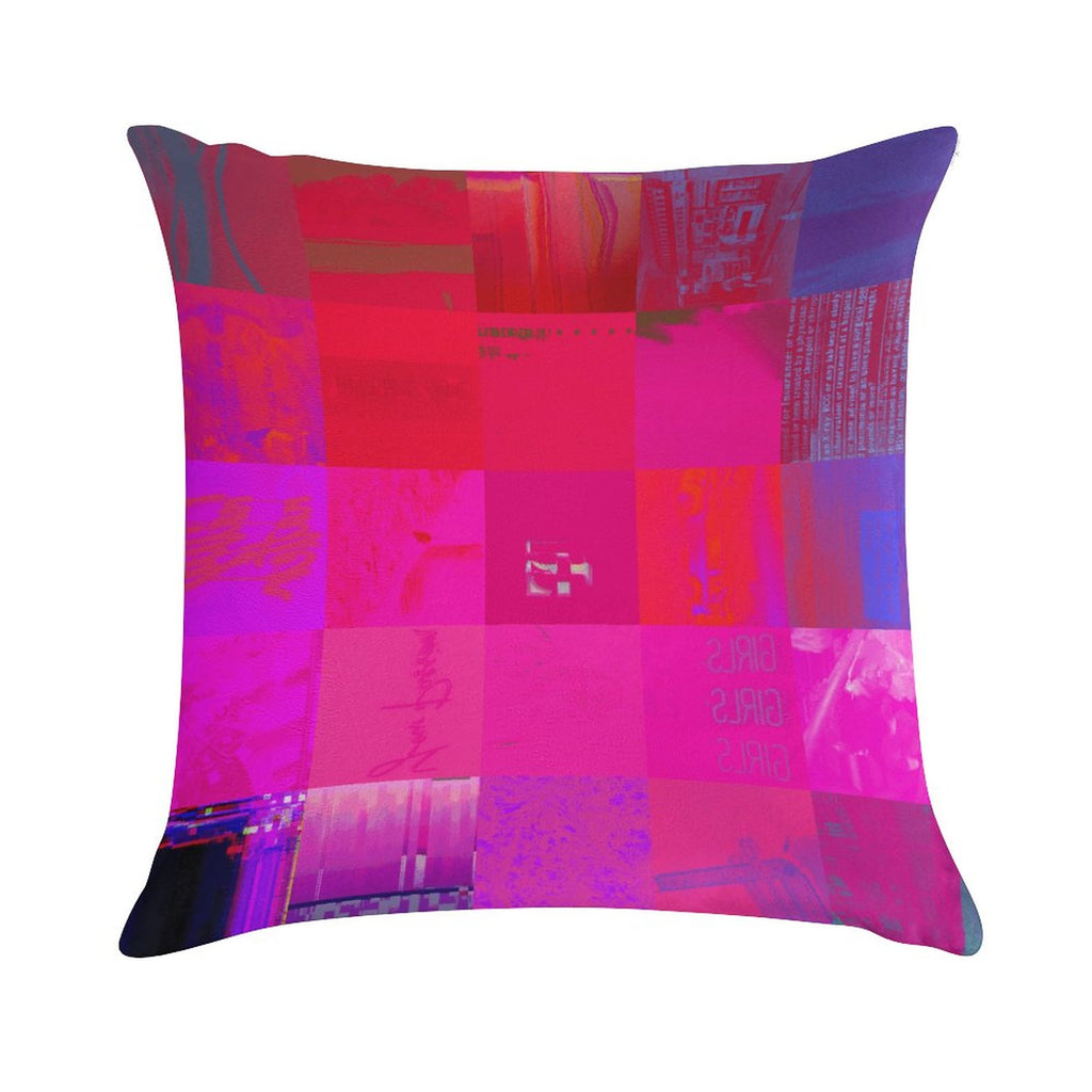 X-Ray Girls Glitch Art Grid Hot Pink Digital Distortion Ultra-soft Pillowcase